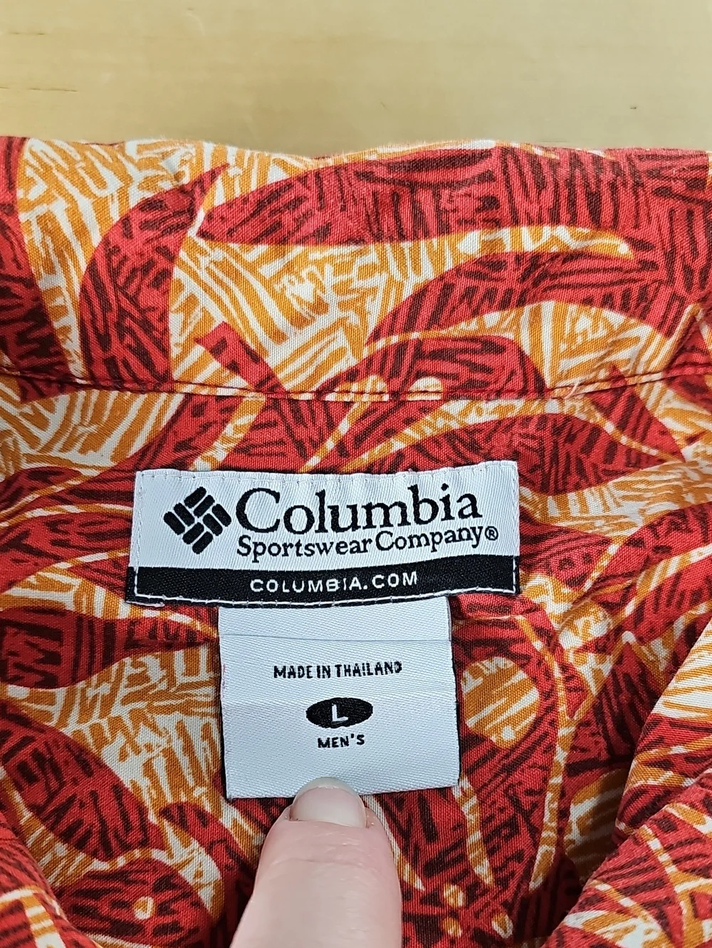 Columbia Hawaiian Shirt Mens Large Botanical Palm Short Sleeve Button Up